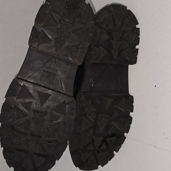 Schutz Kaile Black Leather Combat Boots Women 8 - Picture 10 of 15